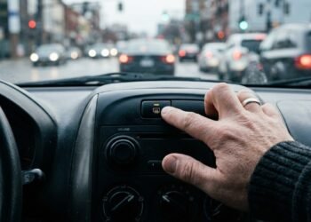O botão escondido no painel do carro que esvazia o seu tanque na cidade