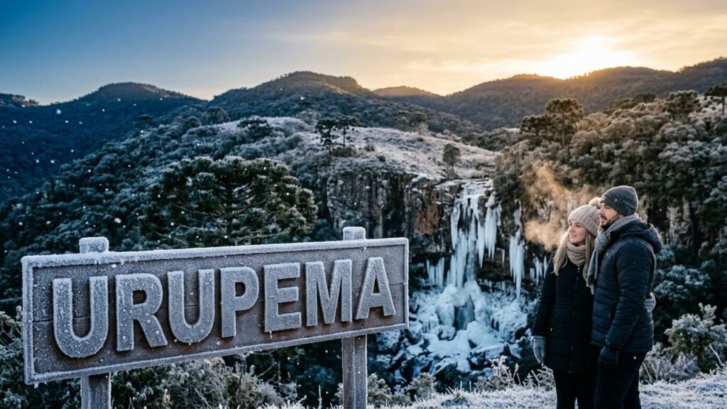 Esta cidade brasileira transforma o frio em um espetáculo inesquecível (imagem gerada por inteligência artificial)