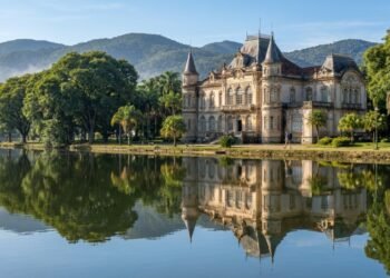 Única cidade brasileira com cassino construído com materiais importados da França, Inglaterra, China e Japão, guarda 6 fontes minerais e um lago artificial de 5 km na Serra da Mantiqueira