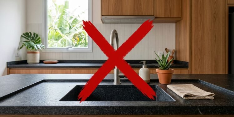 Adeus à pia de granito: o material que está tomando o lugar nas cozinhas por ser mais leve e barato