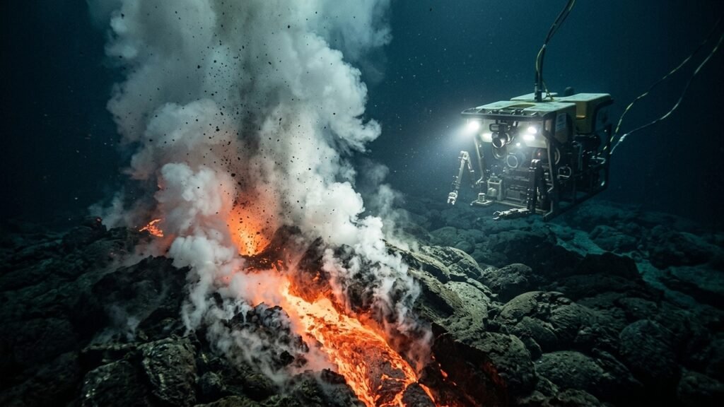 Erupção submarina cria novo fundo do mar diante dos cientistas