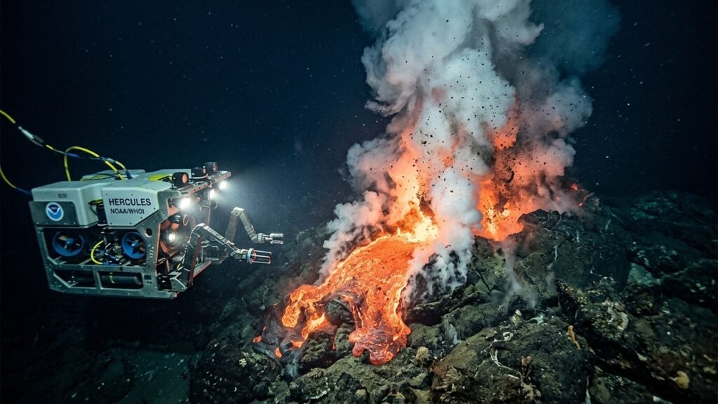 Erupção submarina cria novo fundo do mar diante dos cientistas