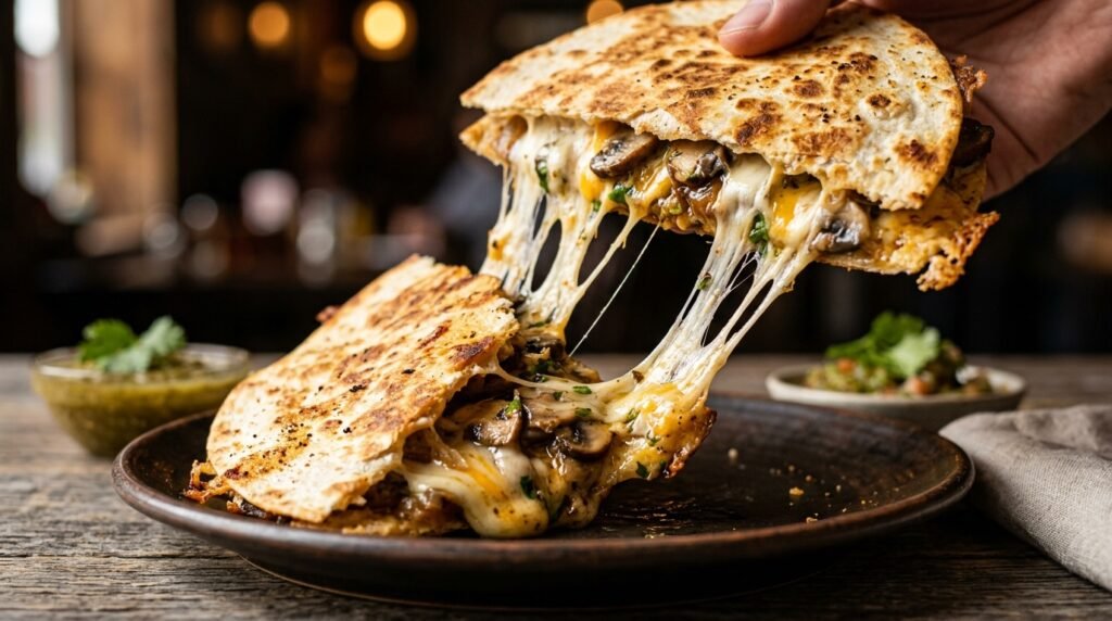 quesadilla de cogumelo rápida