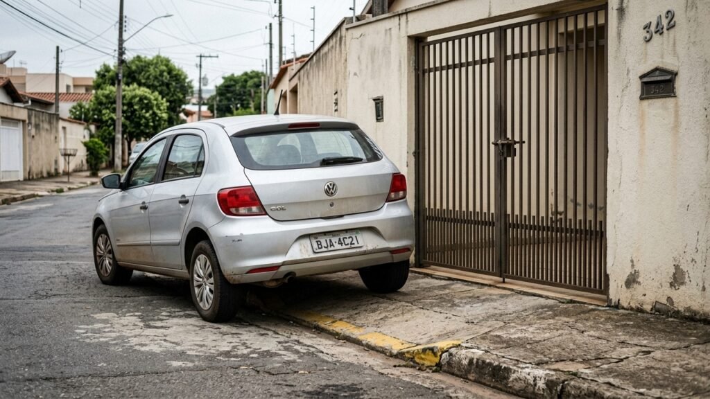 Um morador de Guarulhos foi multado após estacionar em frente ao portão da própria casa.
