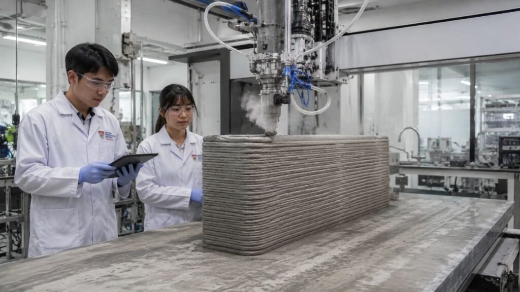 Cientistas de Singapura desenvolvem nova técnica de impressão 3D que aprisiona CO2 no concreto e aumenta sua resistência em 45%
