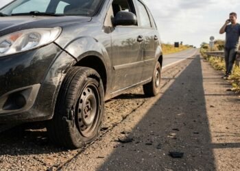 Motorista se envolve em acidente por pneu estourar e Justiça decide que ele não deve ser responsabilizado