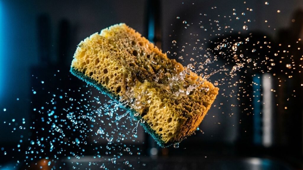 limpar esponja de cozinha