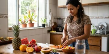 A hidratação e a alimentação podem influenciar o bem-estar do corpo.