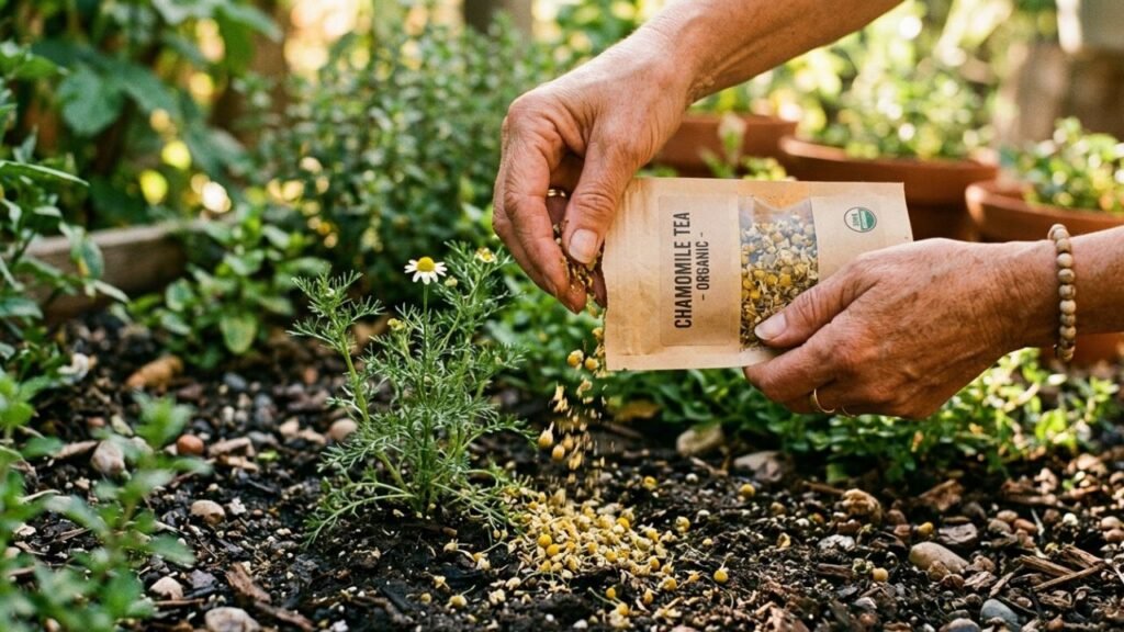 camomila nas plantas