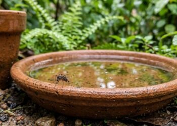 O pratinho esquecido sob o vaso pode transformar o jardim em foco de dengue