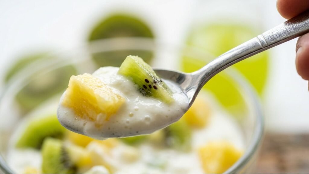 frutas amargam o iogurte