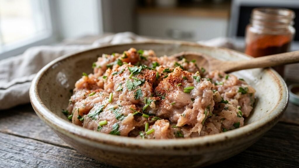 hambúrguer de frango caseiro