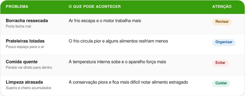 Geladeira mal cuidada