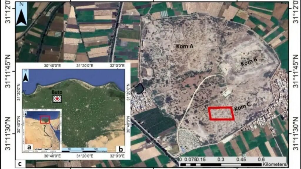 Eles fizeram uma varredura sob o Delta do Nilo, no Egito, e encontraram uma misteriosa estrutura de 2.600 anos a seis metros de profundidade