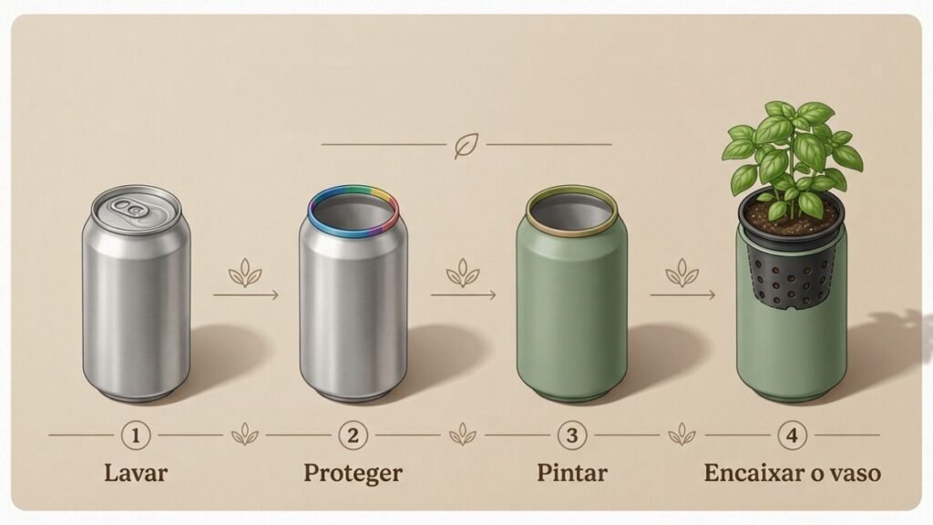 3 ideias para reutilizar latas de refrigerante e decorar sua casa: aprenda a fazer vasos para ervas aromáticas
