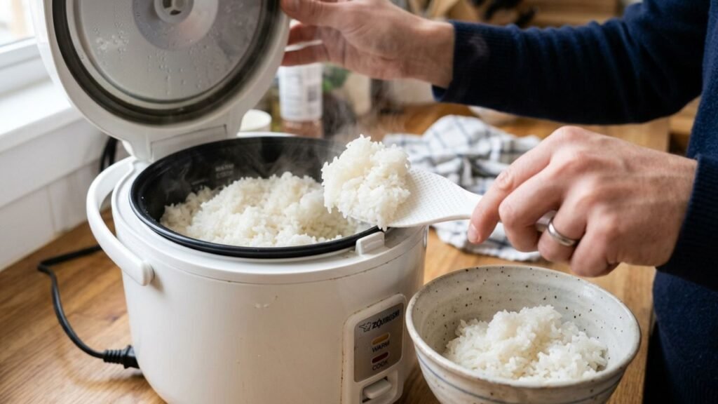 lavar arroz na panela