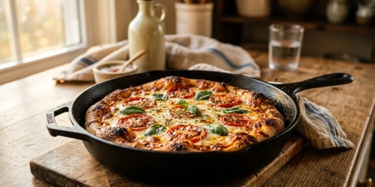Receita fácil de pizza na frigideira fica pronta em poucos minutos
