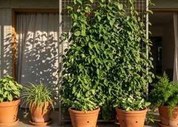Técnica barata em casa simples de bloco reduz até 10 °C sem ar-condicionado usando plantas na varanda