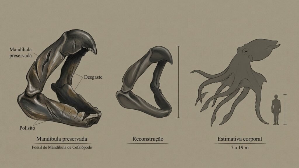 Fósseis de 'Kraken' mostram que polvos enormes e inteligentes eram os principais predadores dos mares do Cretáceo