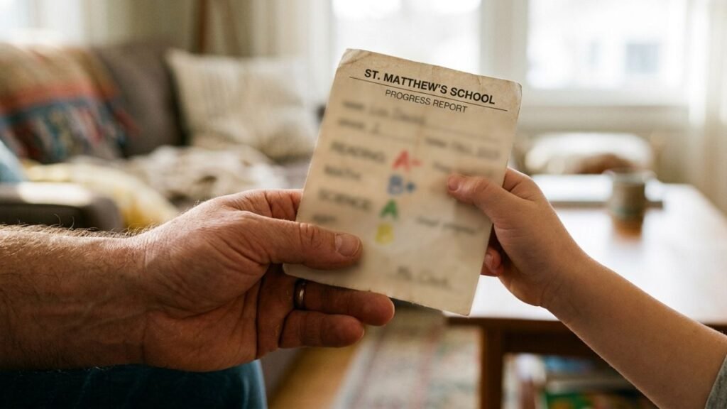 reagir às notas escolares