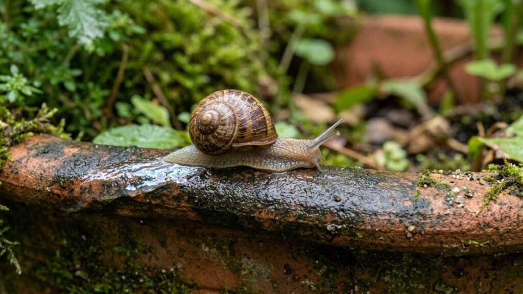 caracol no jardim