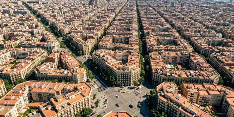 A geometria dos quarteirões do Eixample