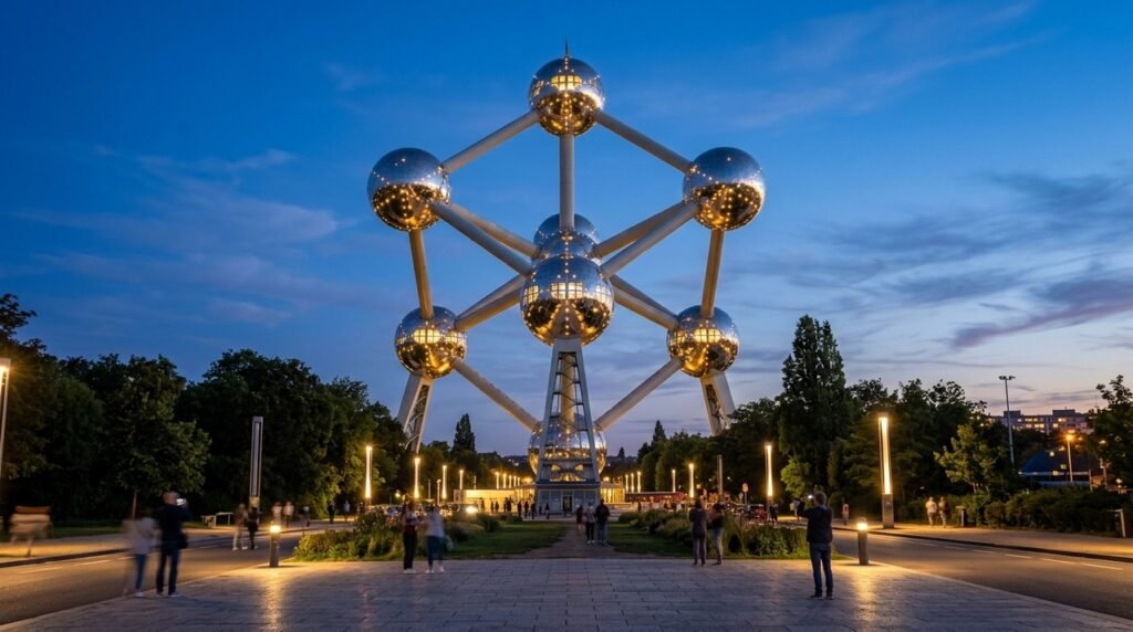 Atomium transforma a estrutura cristalina do ferro em monumento visitável