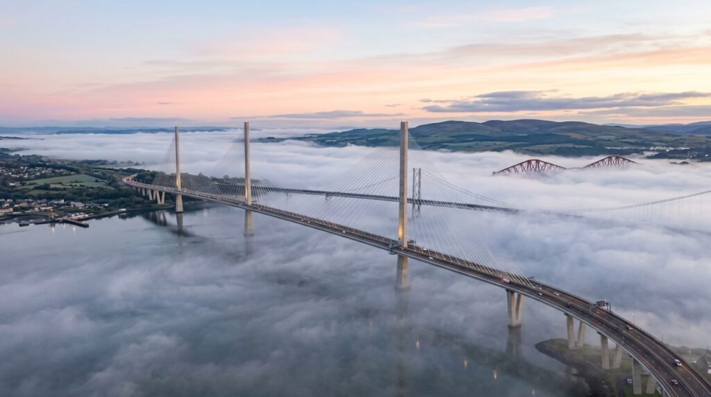 Cabos cruzados da Queensferry Crossing