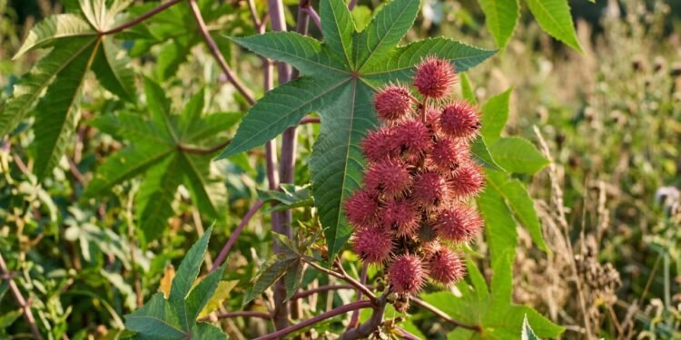 A mamoneira e seus frutos espinhosos encontrados em terrenos e quintais