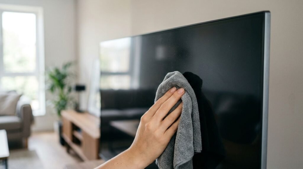 A sensibilidade dos painéis de TV e o uso correto do pano de microfibra