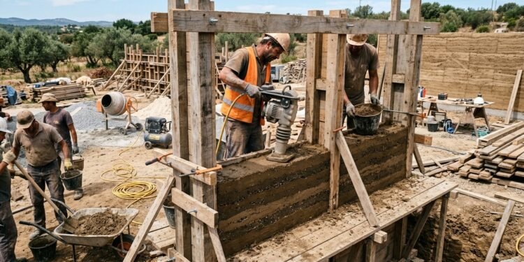 Taipa de pilão transforma terra compactada em paredes contemporâneas