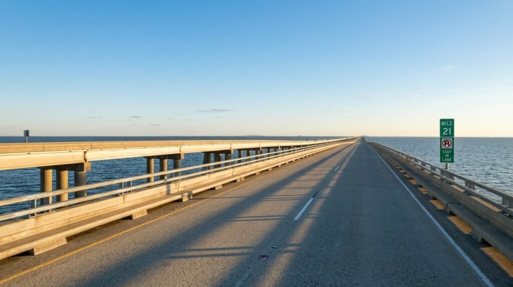 Lake Pontchartrain Causeway atravessa quase 39 quilômetros sobre a água