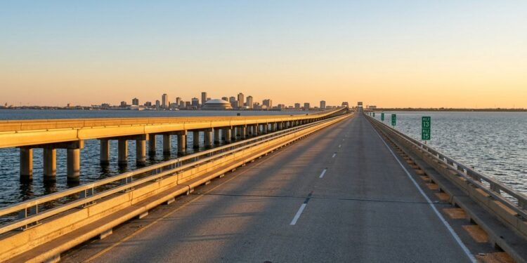 Lake Pontchartrain Causeway atravessa quase 39 quilômetros sobre a água