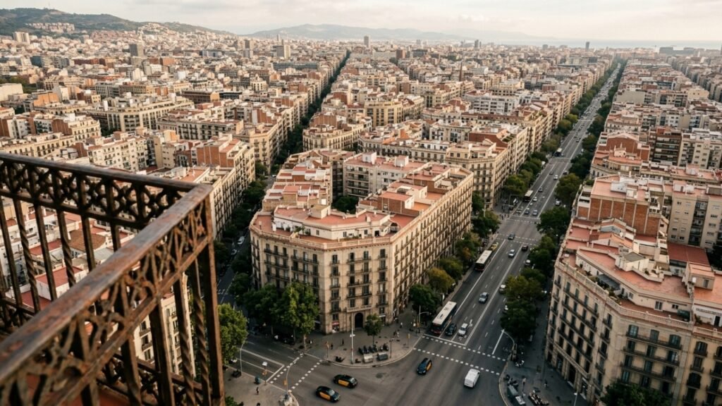 A geometria dos quarteirões do Eixample