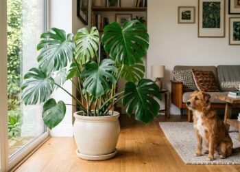 A popularidade da costela-de-adão na decoração e a convivência com animais domésticos