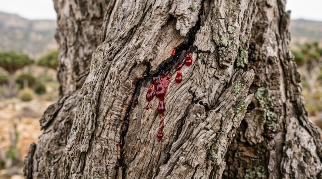 O exsudato avermelhado conhecido como sangue de dragão é utilizado há gerações na ilha
