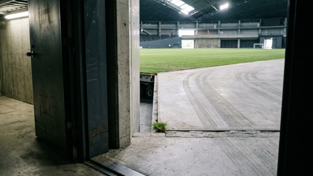 Estádio japonês movimenta gramado de 8.300 toneladas