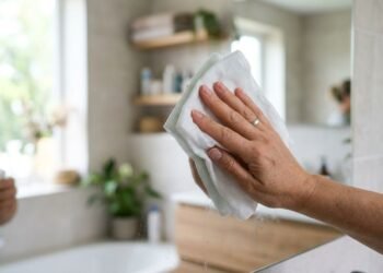 O truque do lenço umedecido para limpar superfícies reflexivas sem deixar fibras