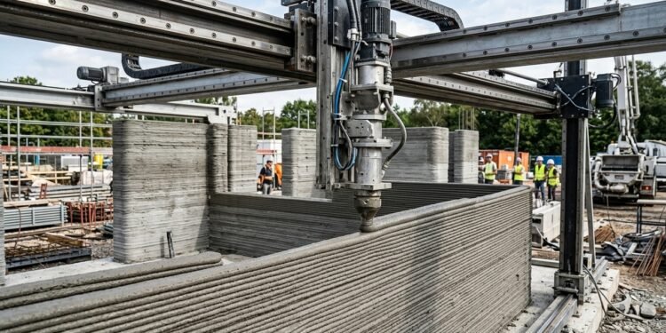 Impressão 3D ergue paredes de concreto em 48 horas