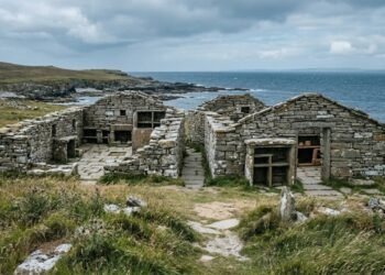 Casas neolíticas preservadas no Knap of Howar