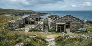 Casas neolíticas preservadas no Knap of Howar