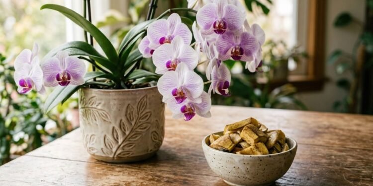 O reaproveitamento de cascas de banana no cultivo doméstico de orquídeas