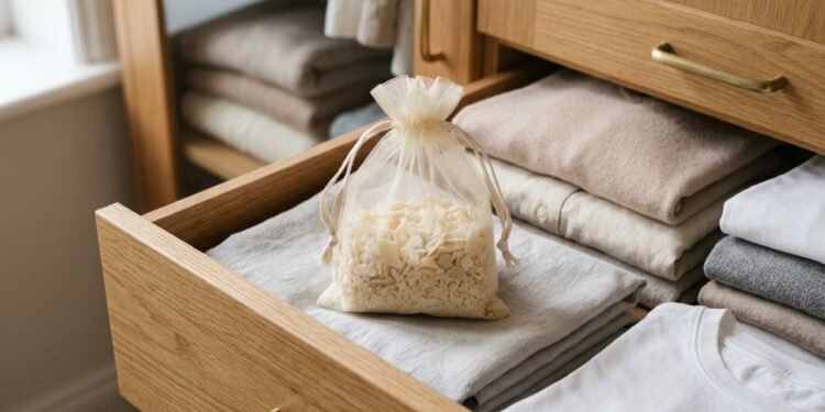 O uso do sabonete ralado em saquinho de organza para aromatizar gavetas e armários