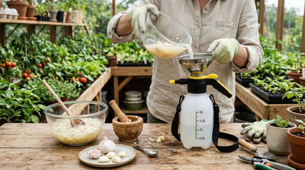 O preparo de extratos vegetais de alho e sua aplicação prática no manejo de vasos