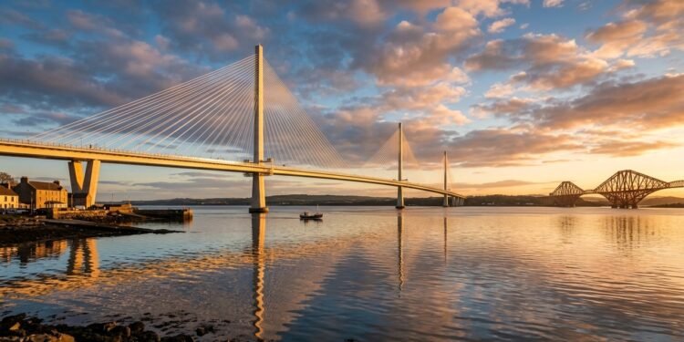 Cabos cruzados da Queensferry Crossing