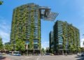 Torre verde redireciona luz solar para parque urbano