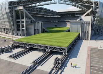 Como funciona o gramado retrátil do estádio inglês