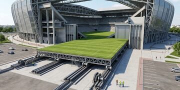 Como funciona o gramado retrátil do estádio inglês