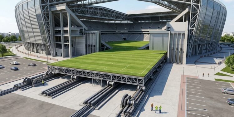 Como funciona o gramado retrátil do estádio inglês