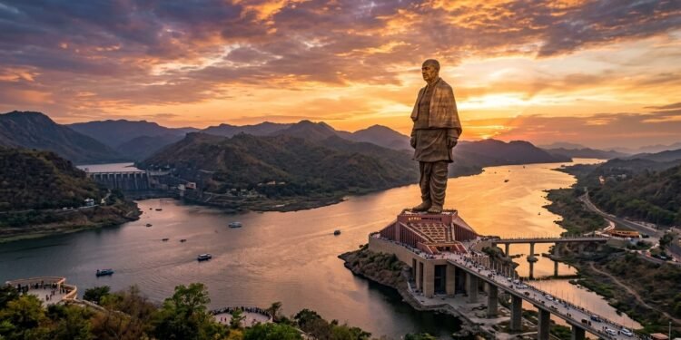 A engenharia monumental da Statue of Unity indiana